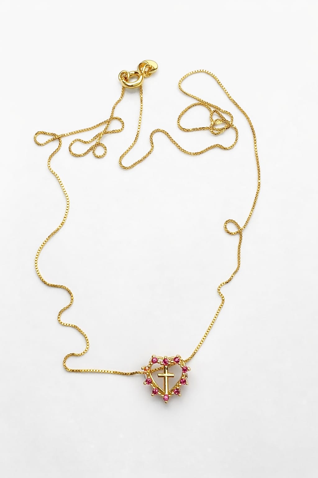 Gargantilha Coração e Cruz